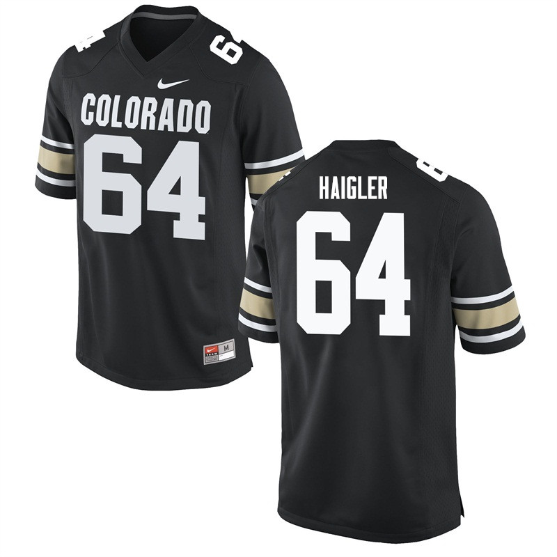 Men #64 Aaron Haigler Colorado Buffaloes College Football Jerseys Sale-Home Black - Click Image to Close